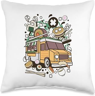 Japanese Food Van Throw Pillow