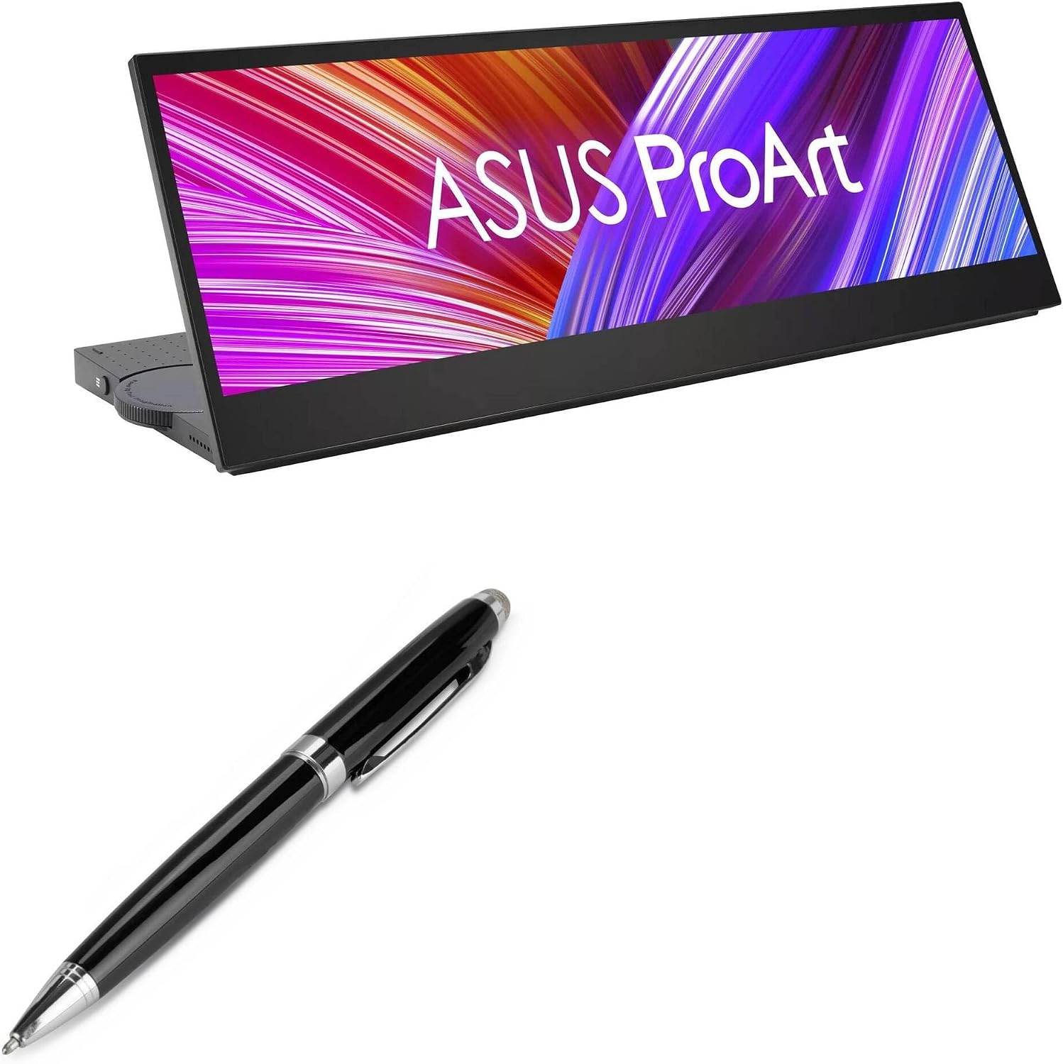 BoxWave Stylus Pen Compatible with ASUS ProArt Display PA147CDV (14 in) - EverTouch Meritus Capacitive Styra, Capacitive Stylus with Rollerball Pen - Jet Black