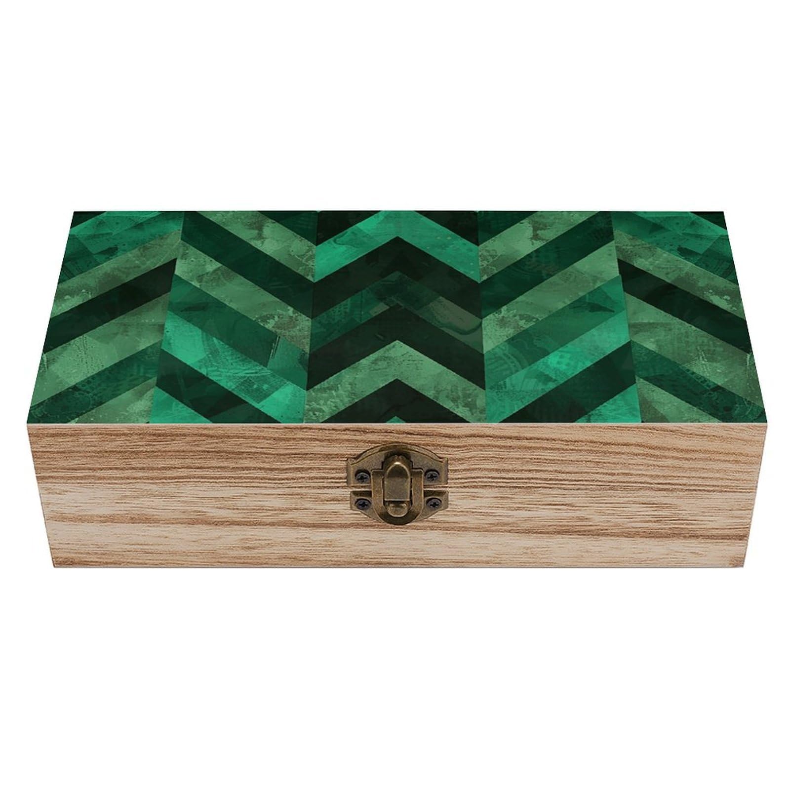 AQRJLPM Wooden Jewelry Box Beautifully Keepsake Box Trinket Box Keepsake Storage Organizer With Emerald Green Handmade Wooden Box for Storing Jewelry, Coins, Tartot Cards, Small Treasures
