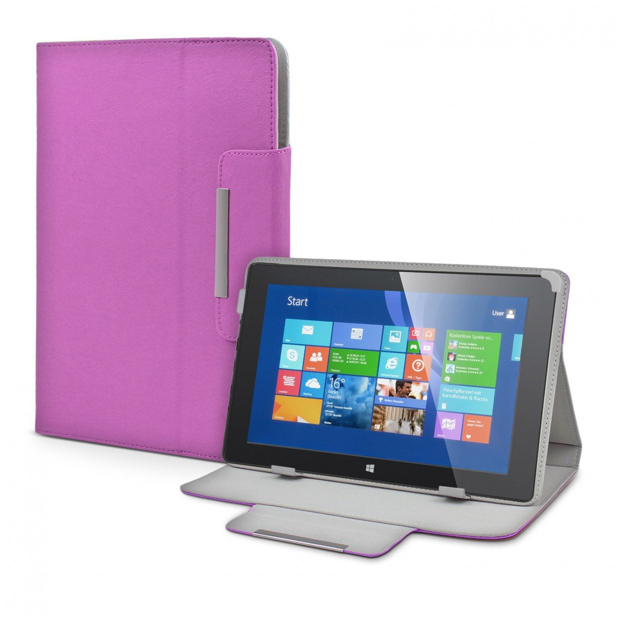 eFabrik Protective Case for CSL Panther Tab 10 (10.1 Inch) Leather Look Purple