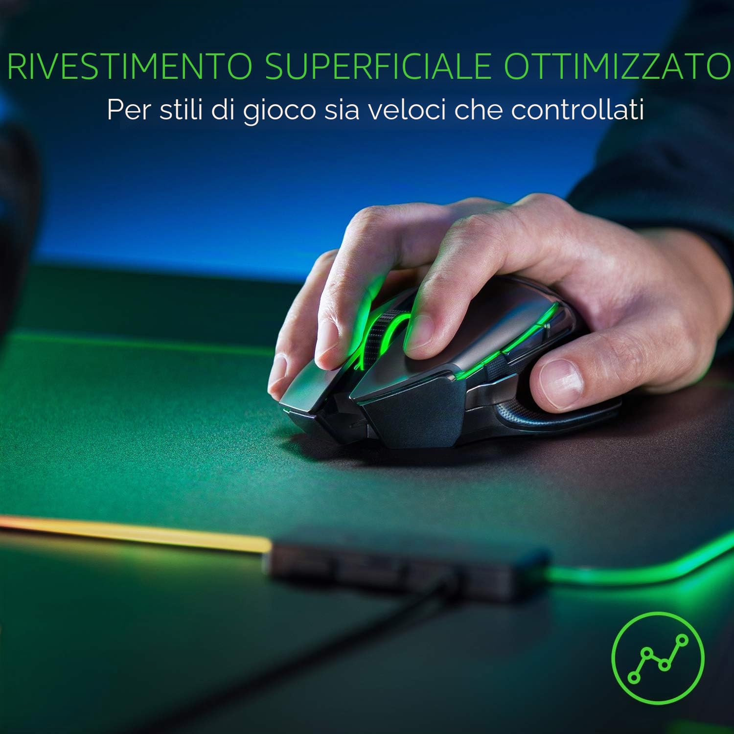 Razer Firefly V2 - Tappetino per mouse da gioco con superficie in microtrama e illuminazione RGB (Illuminazione del bordo a tutto tondo, Ferma-cavo integrato) Nero