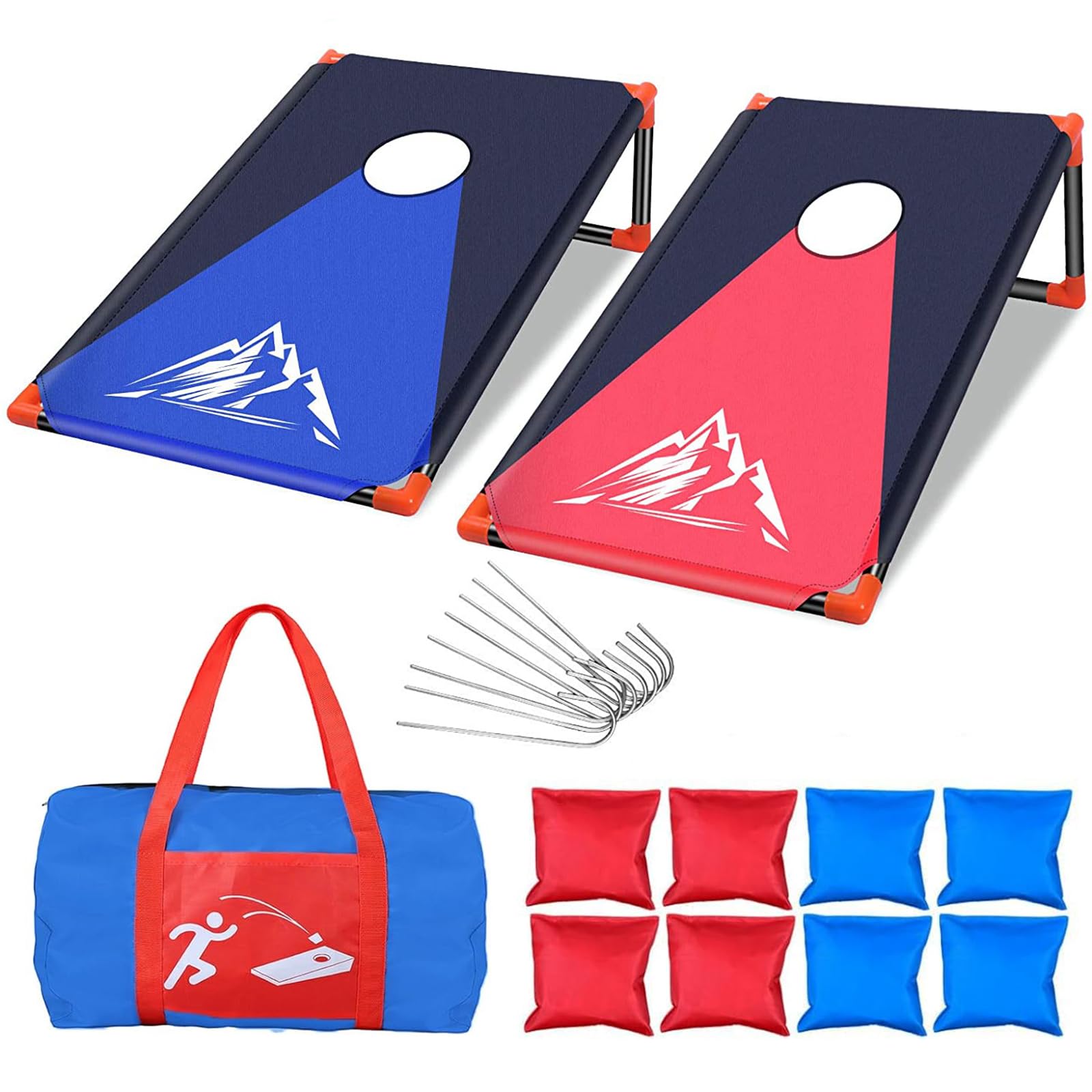 NZQXJXZ Cornhole Spiel Outdoor für Erwachsene, Tragbar Cornhole Toss Set mit 8 Cornhole Säckchen und Tragetasche für Außen, Innen, Hinterhof, Rasen, Strand, Camping, 3 x 2 Ft