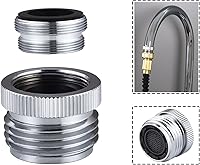 walkinginrain Faucet to Garden Hose Adapter with Aerator - 3/4" GHT Chrome Brass for Kitchen Sink, Bathroom, Leak-Proof Dual Function
