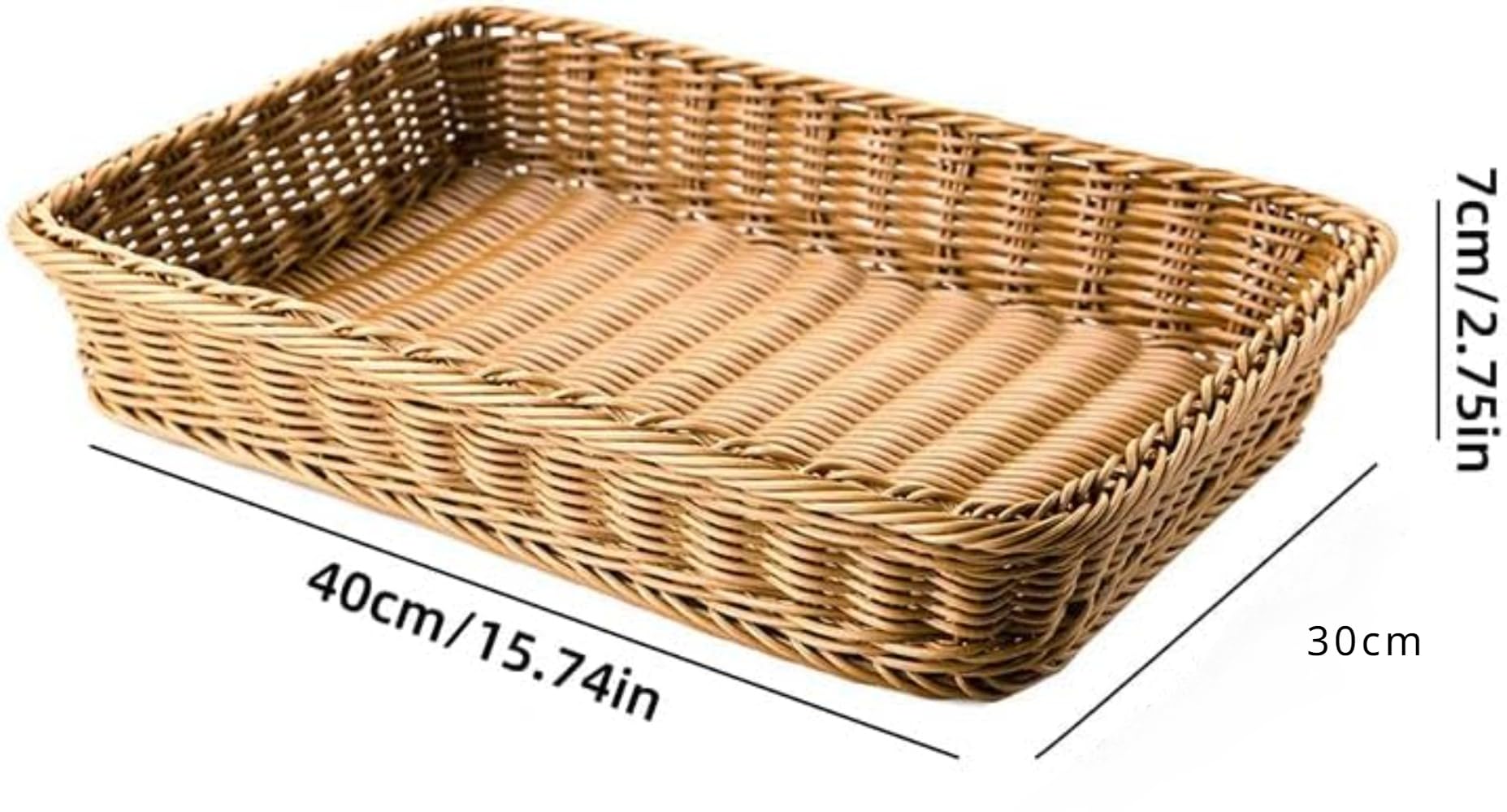 Amazon｜Giawkca 藤編みトレー 収納バスケット パンかご 長方形 洗える