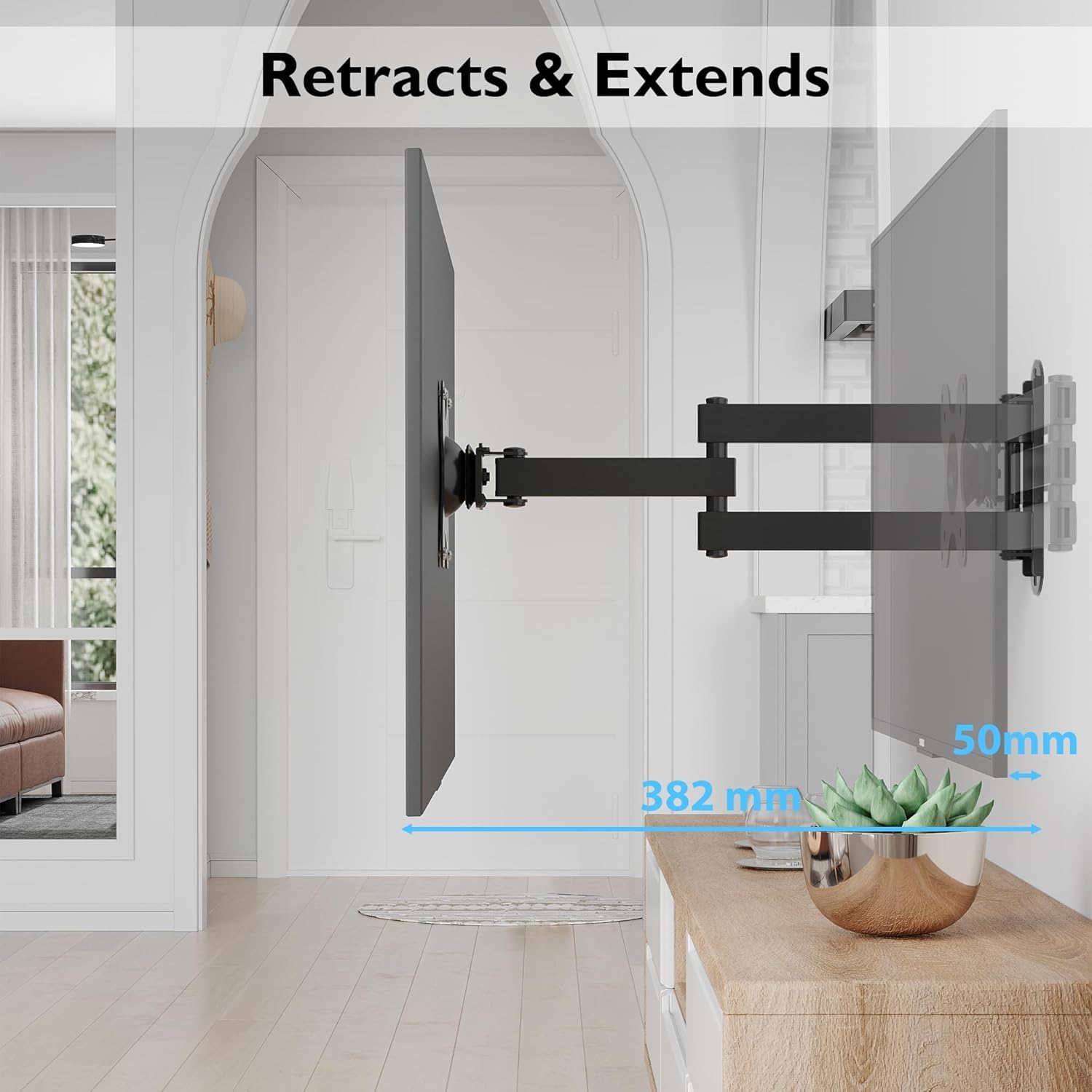 BONTEC Supporto da Parete TV/PC 13-30 pollici, Staffa TV Universale con Braccio Girevole, Inclinabile e Estensibile, Portata 15 kg, VESA 75/100mm