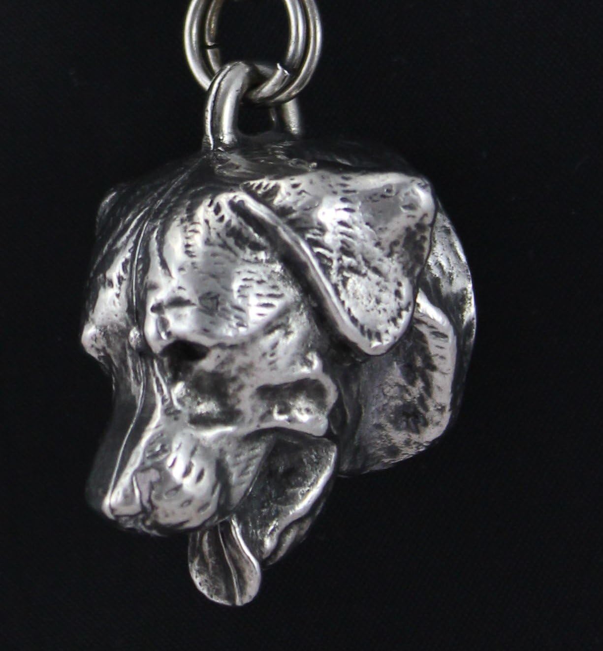 Art-Dog Collection Dog Pendant on Silver Thread - Handmade Dog Necklace with ZnAl Base and Silver Coating – Silver Dog Necklaces for Men and Women – Dog Breeds Jewelry – Rottweiler 3d