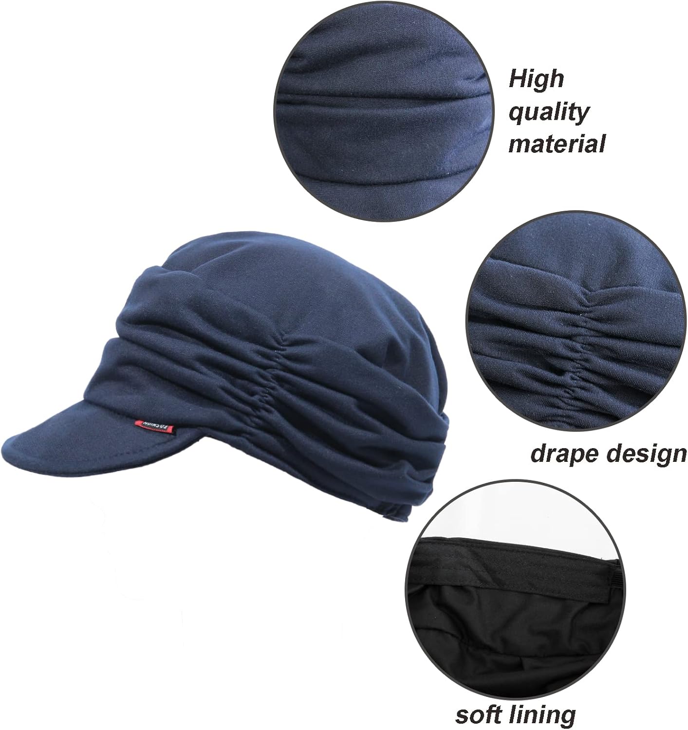 ColorSun Women Newsboy Soft Cotton Cabbie Cap Beret Hats Baseball Cap Painter Visor Hats - Image 3