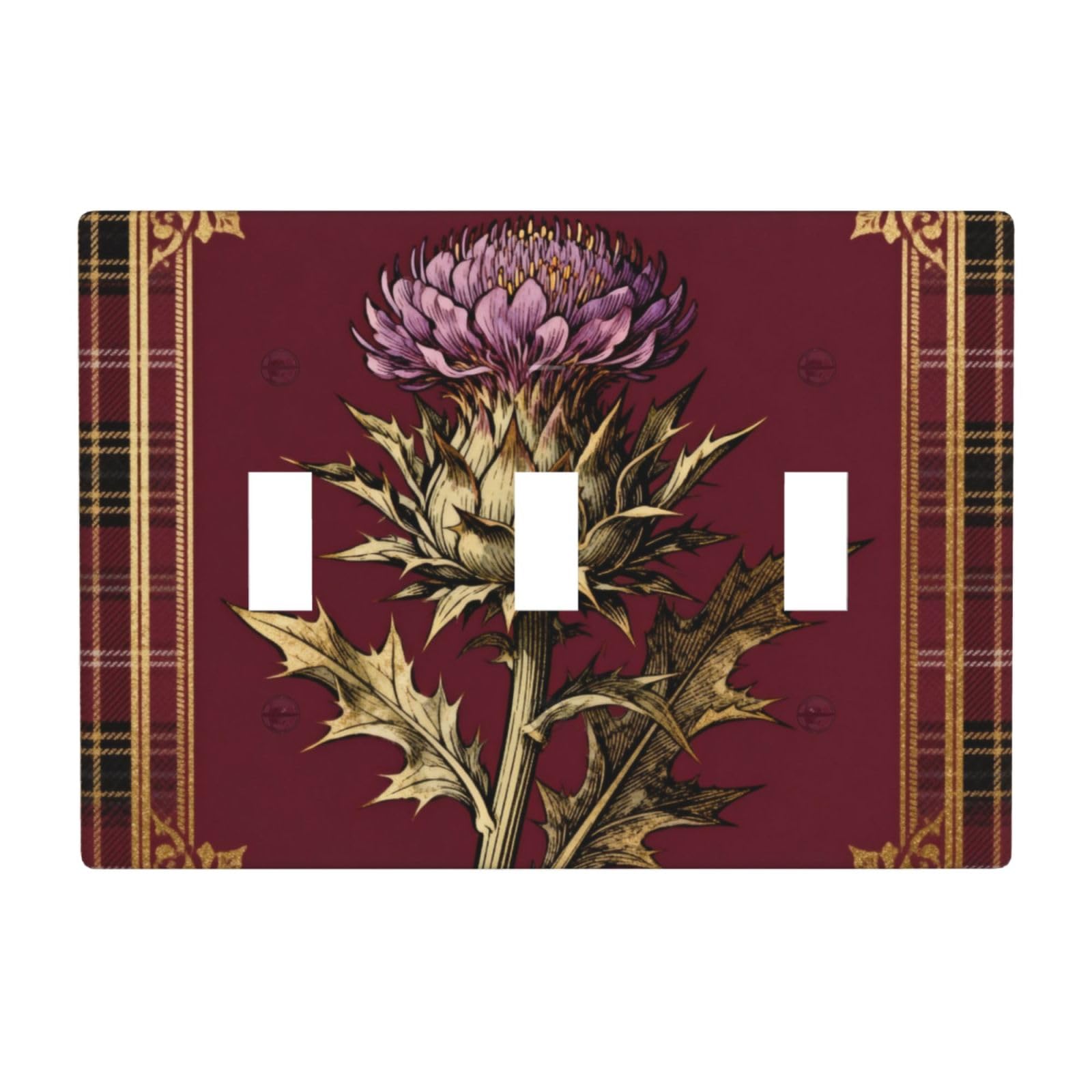 Thistle 3 Gang Switch Plate Cover-Unbreakable Polycarbonate Wall Plate, Heat Resistant Toggle Switch Decor for Home