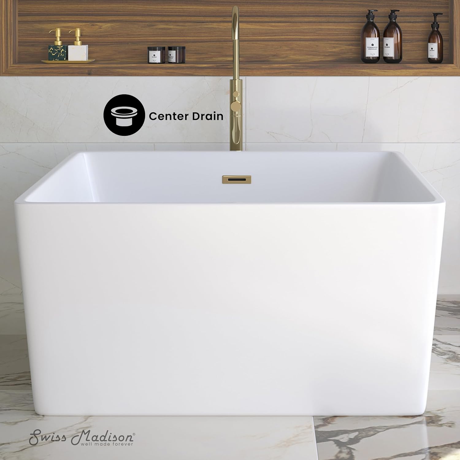 Voltaire 47" Square Freestanding Bathtub