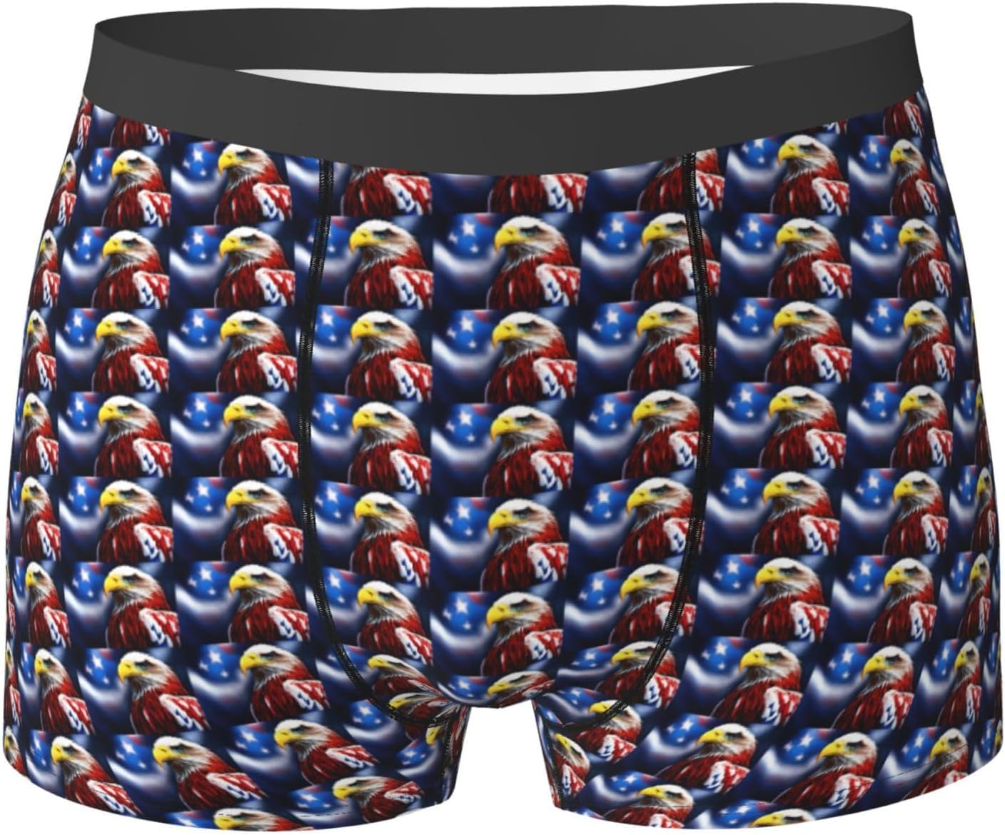 American Bald Eagle Print Men's Boxer Briefs Comfortable Bamboo Viscose Underwear Trunks Underwear