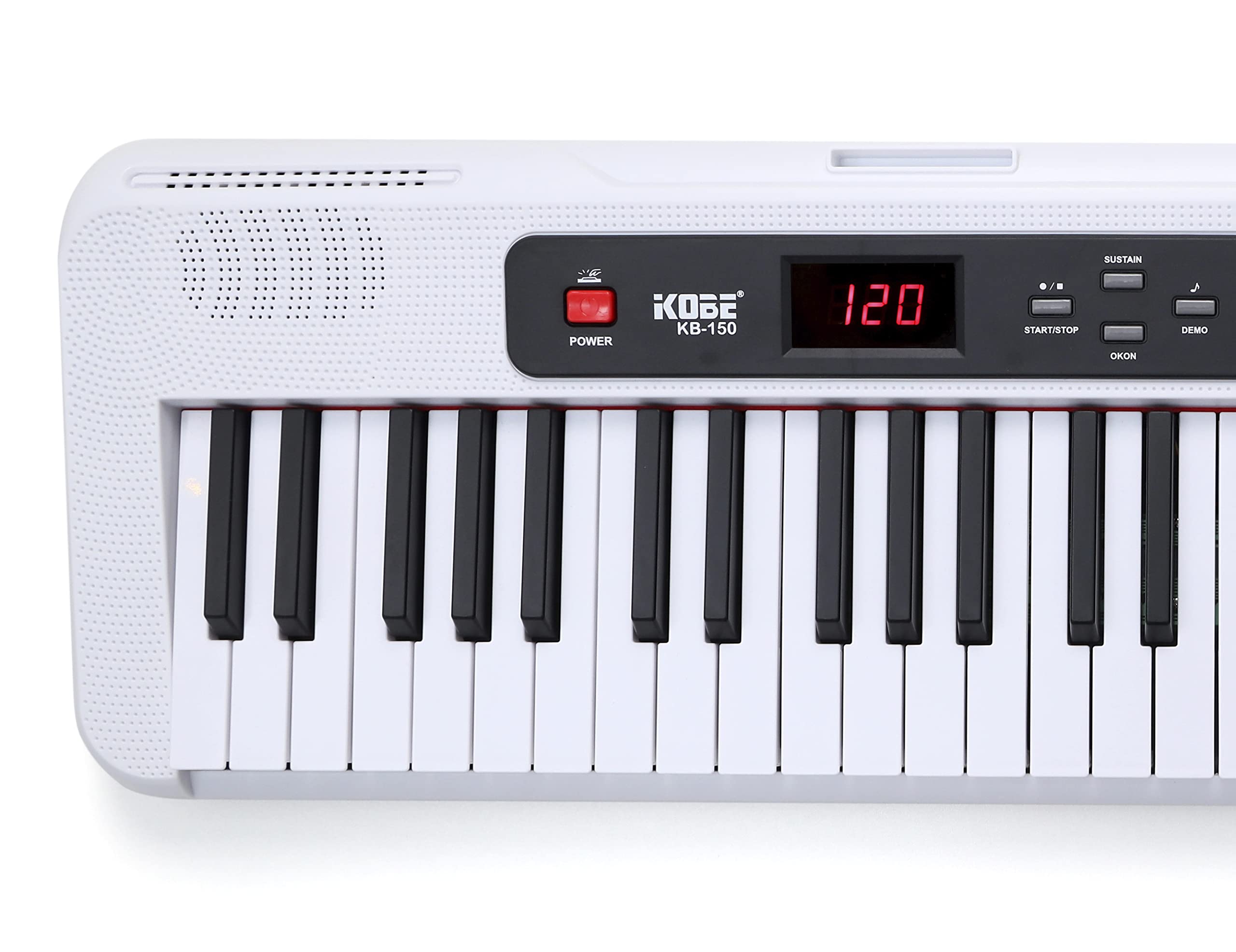 Teclado Kobe Musical KB-150 Branco 5/8 Indicado Iniciantes