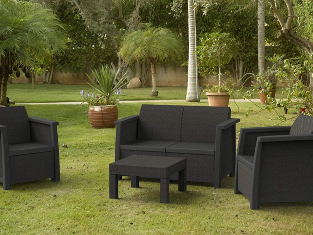 Chalet-Jardin Set Lounge Vegas, Colore: Grigio Antracite