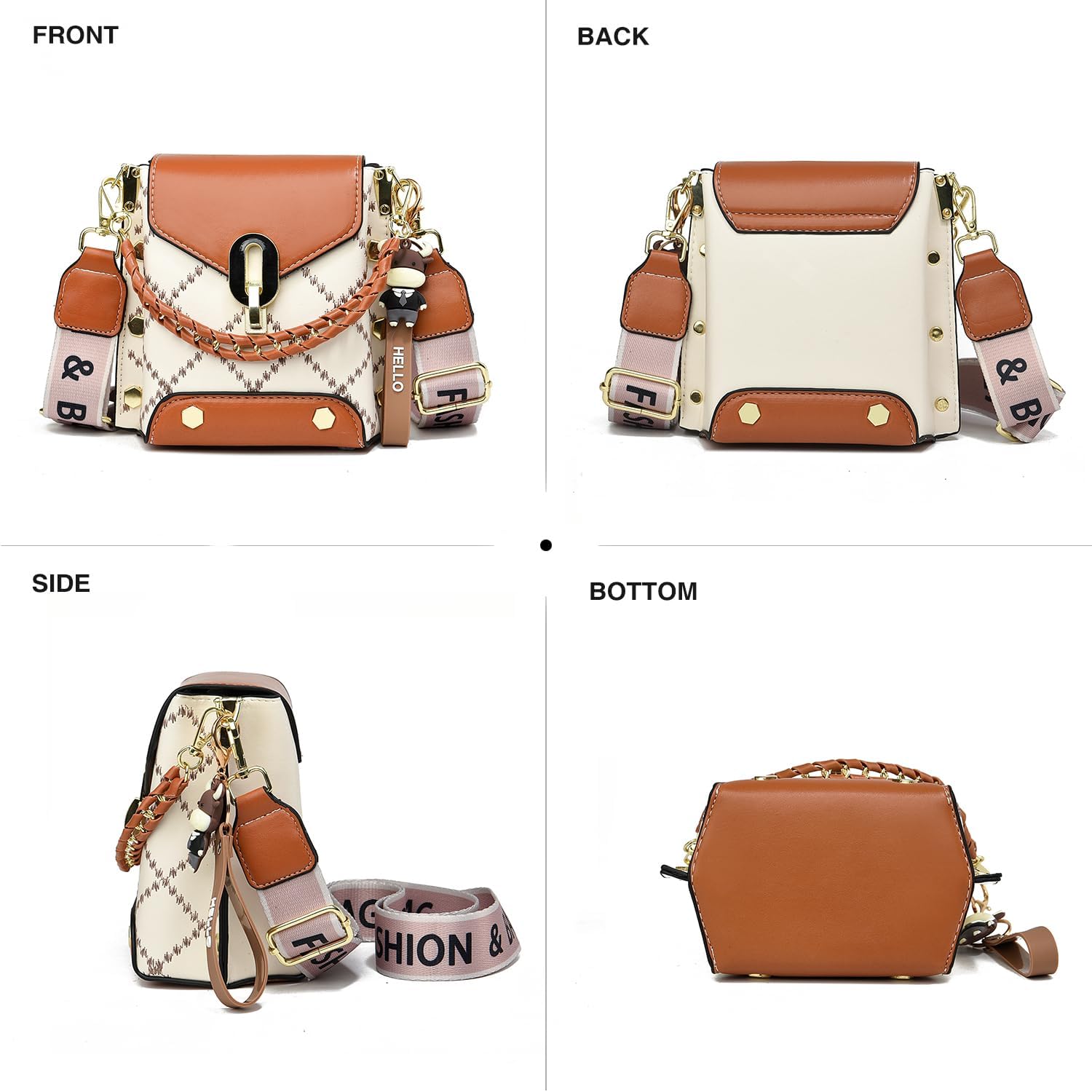 Xiaoyu Small Crossbody Bags for Women Fashion Cell Phone Purse Shoulder Handbags with Wide Strap image 4