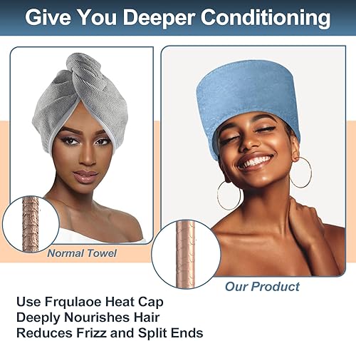 Miniatura 7 de Frqulaoe - Vaporizador de cabello para acondicionamiento profundo, gorro térmico para cabello negro natural, portátil, eléctrico, para uso