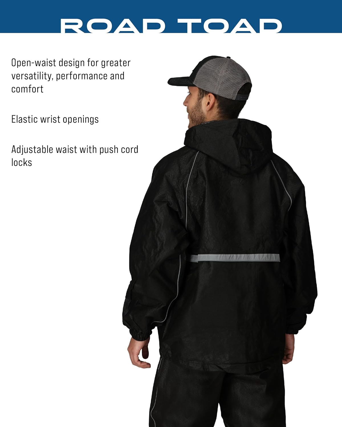 FROGG TOGGS Men's Road Toad Reflective Waterproof Rain Jacket, Hivis Green, X-Large - Image 3