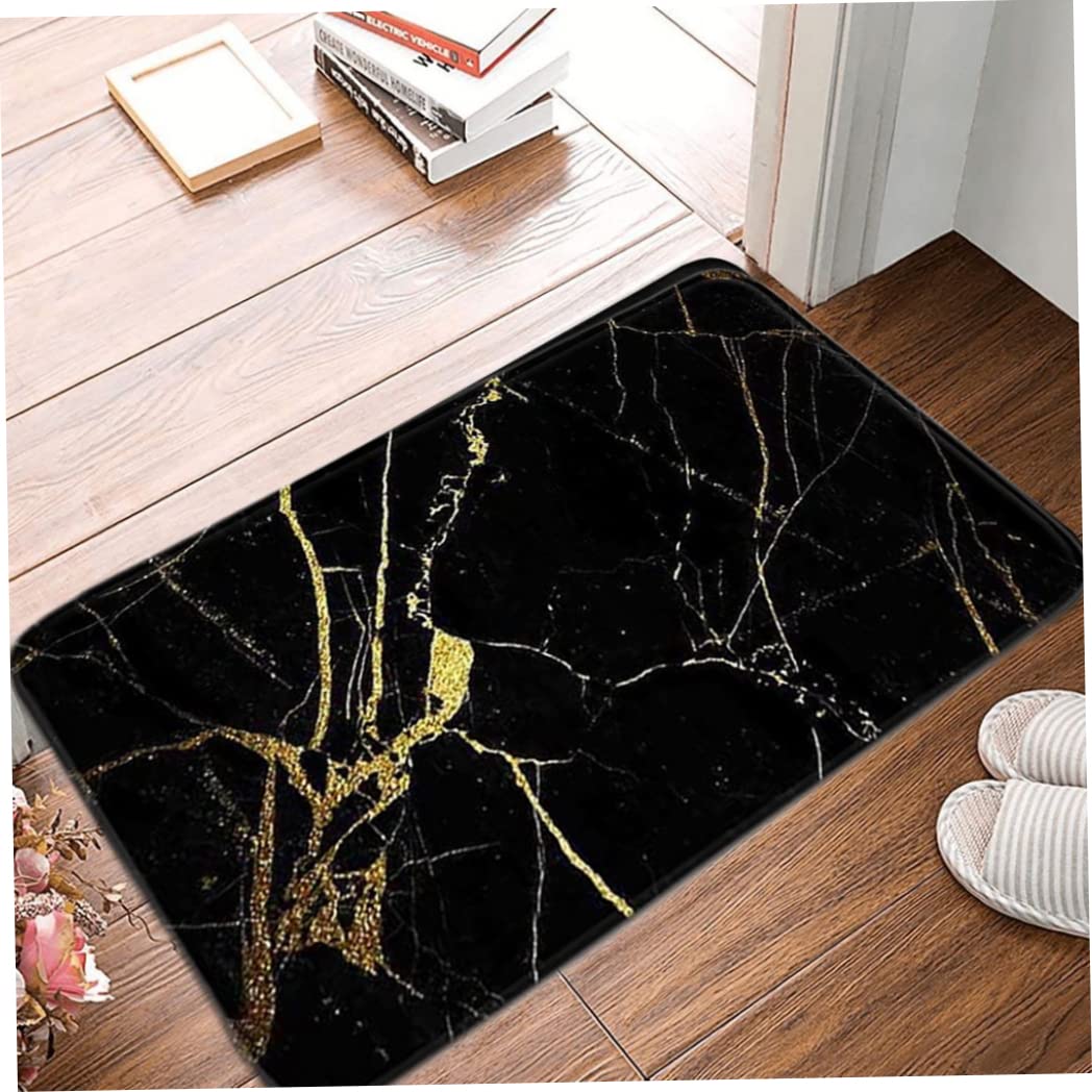 Lot de 3 Tapis de Bain antidérapants en Polyester Doux pour Salle Bain - 50 x 80 cm - et Or
