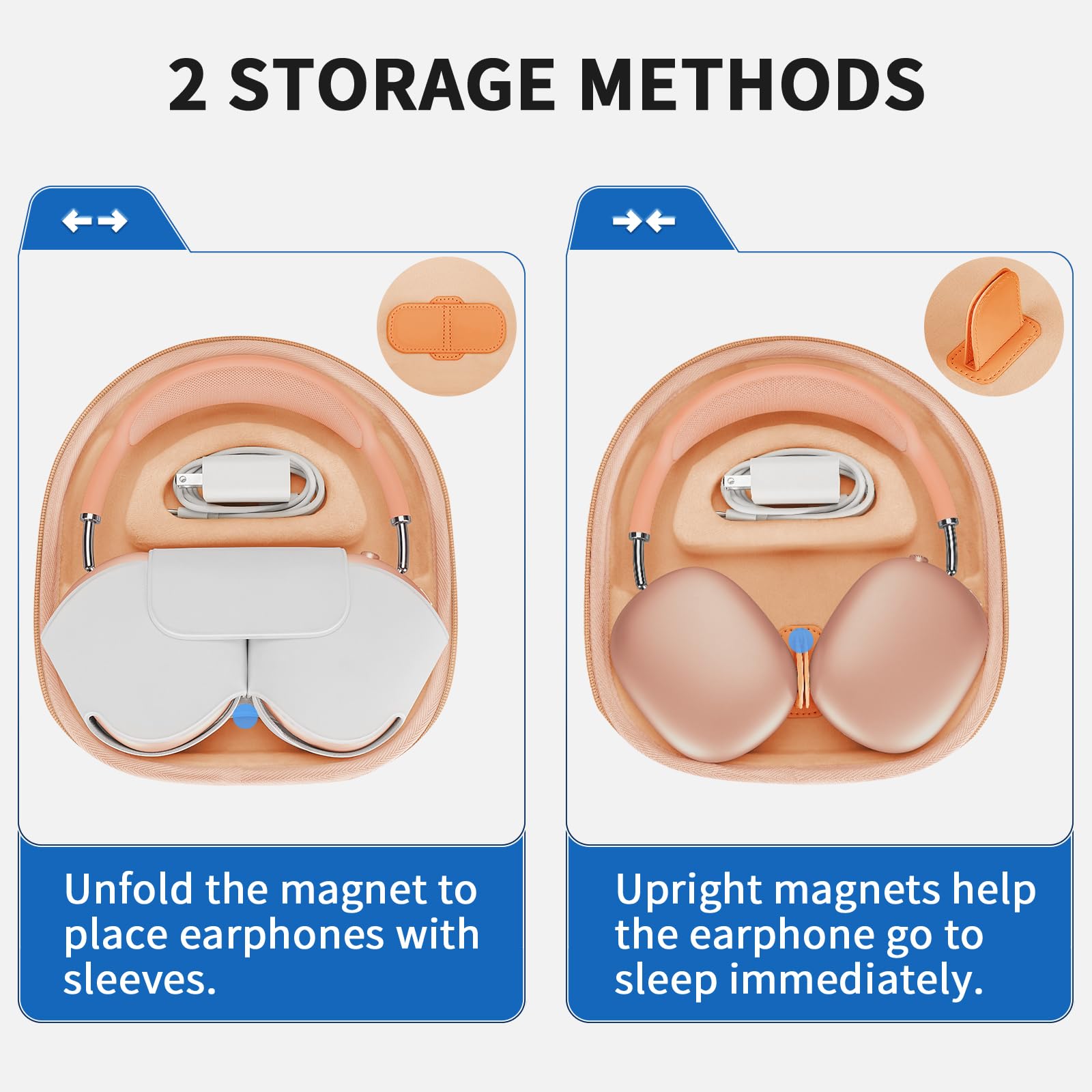 Custodia per Apple AirPods Max può entrare in modalità Sleep, organizer rigido portatile da viaggio