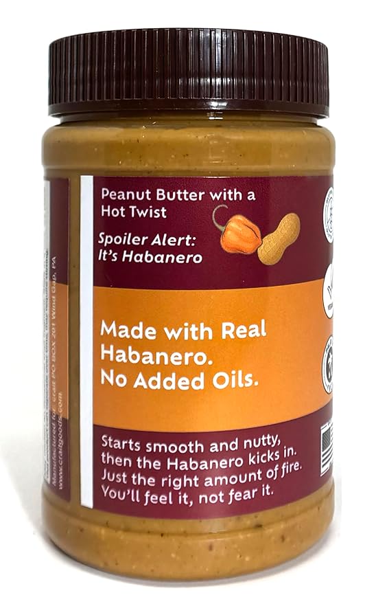 Mantequilla de Maní Habanero Heat by crait 16 oz - Vegano, Sin Gluten miniatura 3