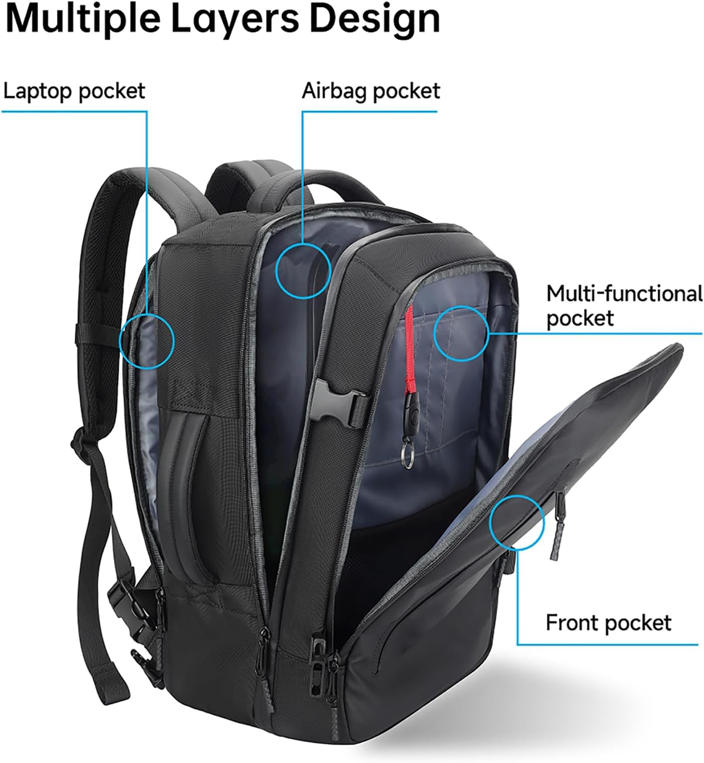 Vacuum backpack travel,vacuum backpack with pump Fit 16 inch Laptop for travel,Water-Resistant,Business,College,Camping (Black)