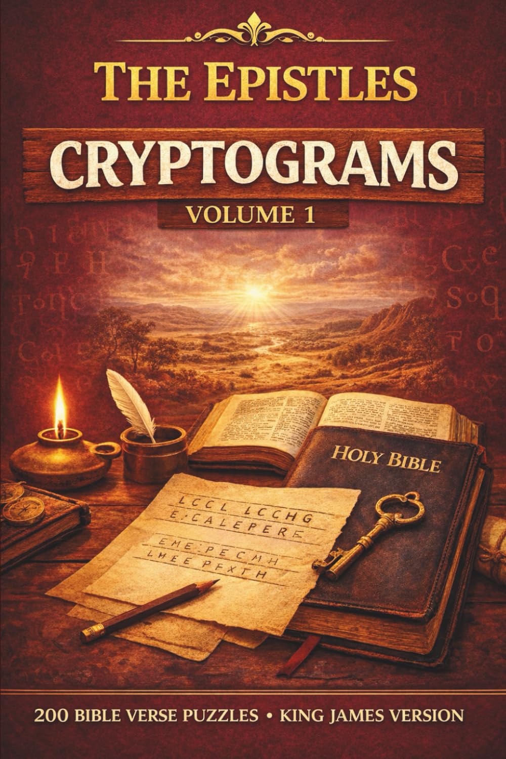 The Divine Puzzles: The Epistles Cryptograms Vol. 1: 200 KJV Bible Verse Puzzles; A Randomized Collection of King James Version Scripture Cryptograms ... Ephesians, Philippians, and Colossians