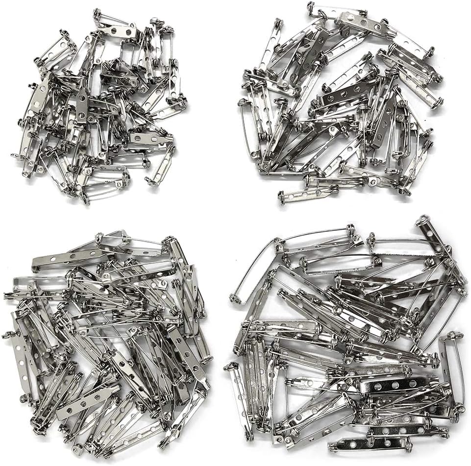 200 Pieces Pin Backs, Sonku Brooch Pin Backs Safety Clasp Bar Pin for