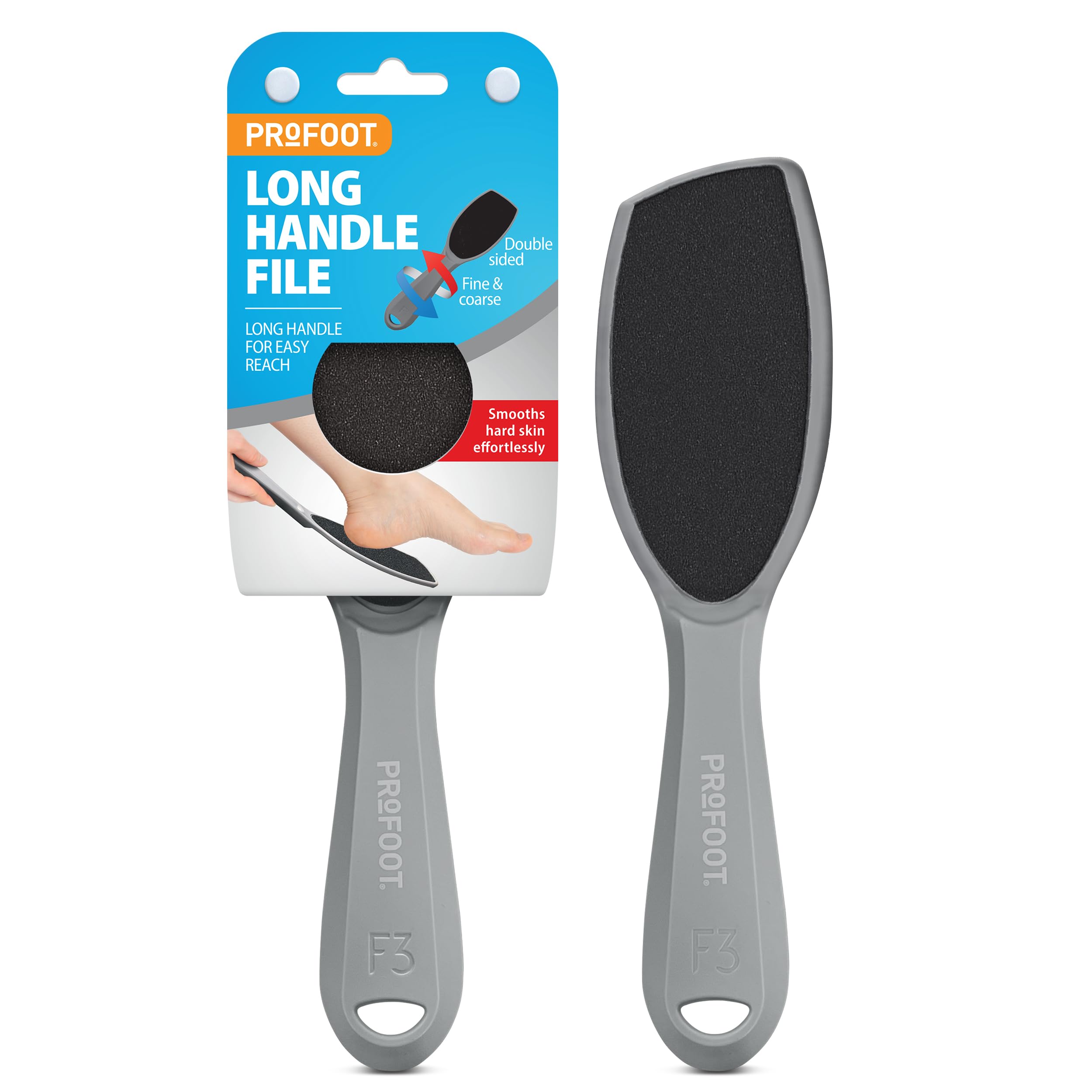 Profoot Long Handed Foot File, Removes Calluses and Hard Skin