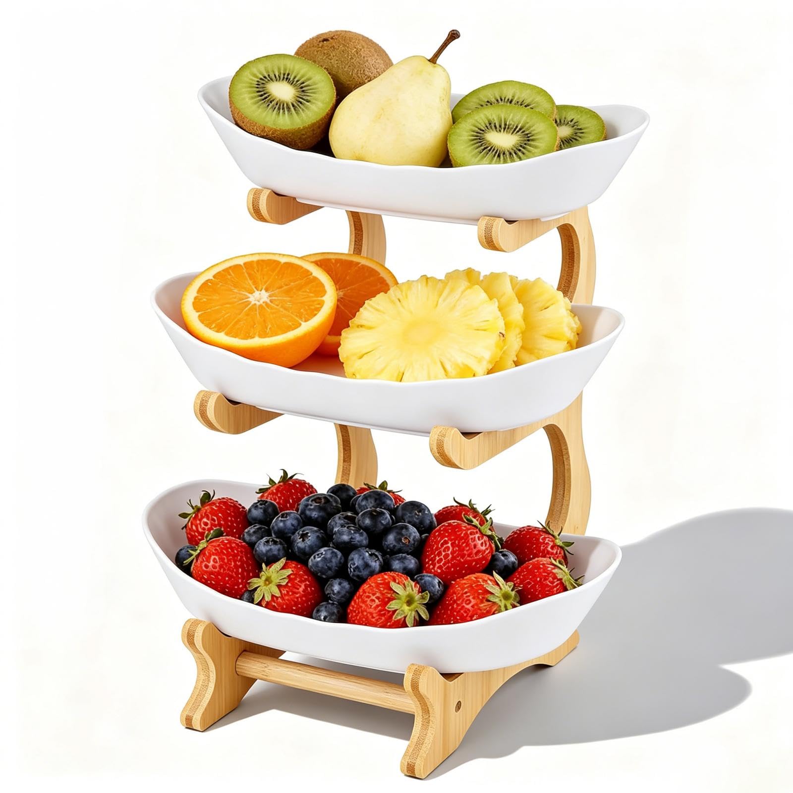présentoir à fruits 3 étages compact