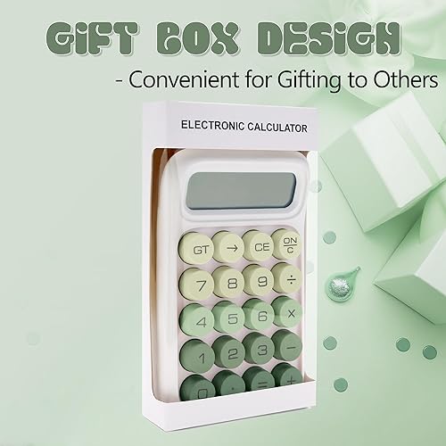 Miniatura 5 de Calculadora de interruptor mecánico, 10 dígitos, pantalla LCD grande, morado, botones grandes, estética