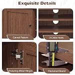 Giantex 2-Door TV Stand for TVs up to 65", Mid Century Modern Entertainment Center with 2 Storage Cabinets & 4 Adjustable Shelves, 6 Metal Legs, Media TV Console Table for Living Room (Walnut)