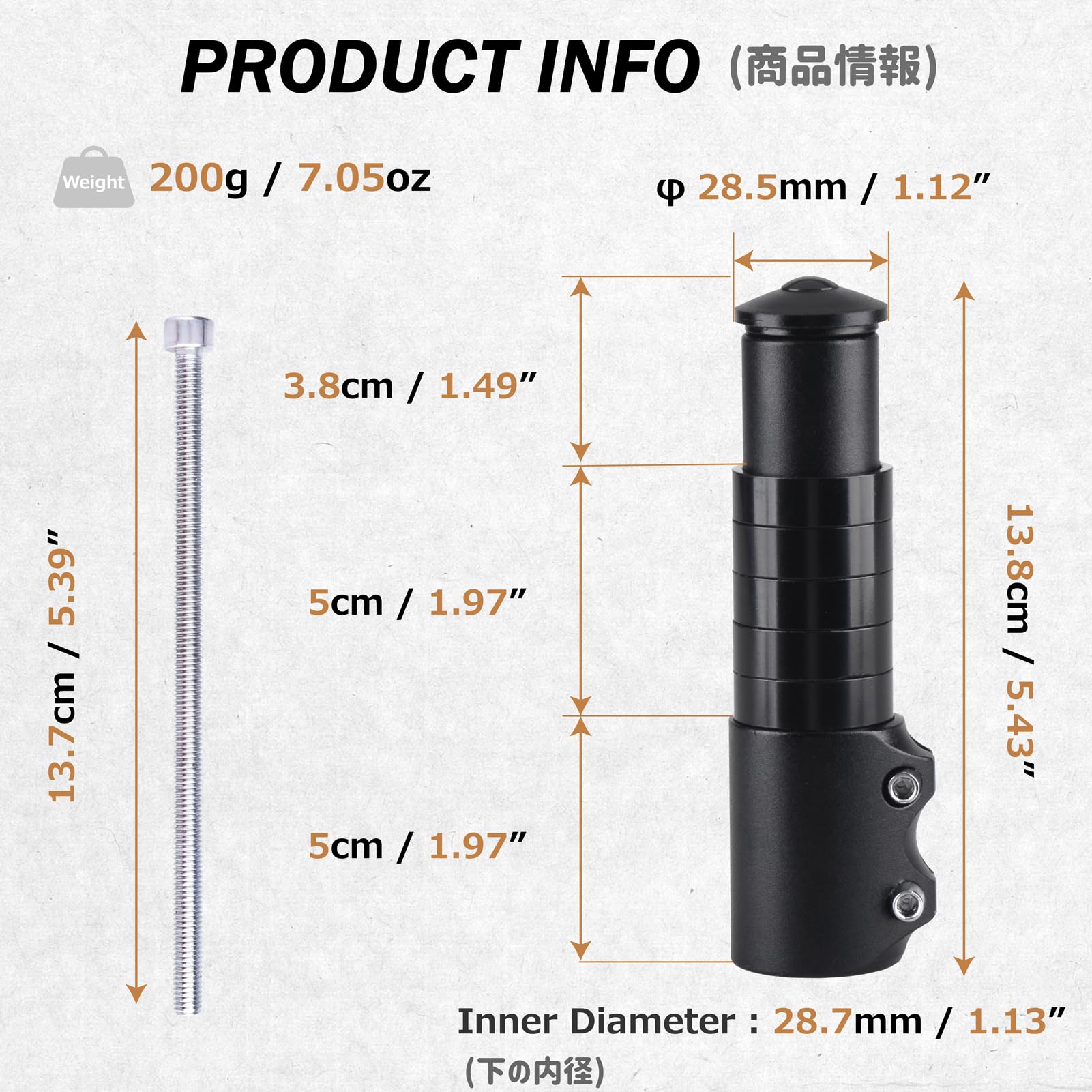 Azarxis Przedłużacz kierownicy ze stopu aluminium, regulowany adapter do roweru górskiego, szosowego, toru, MTB, BMX, DH, Fixie