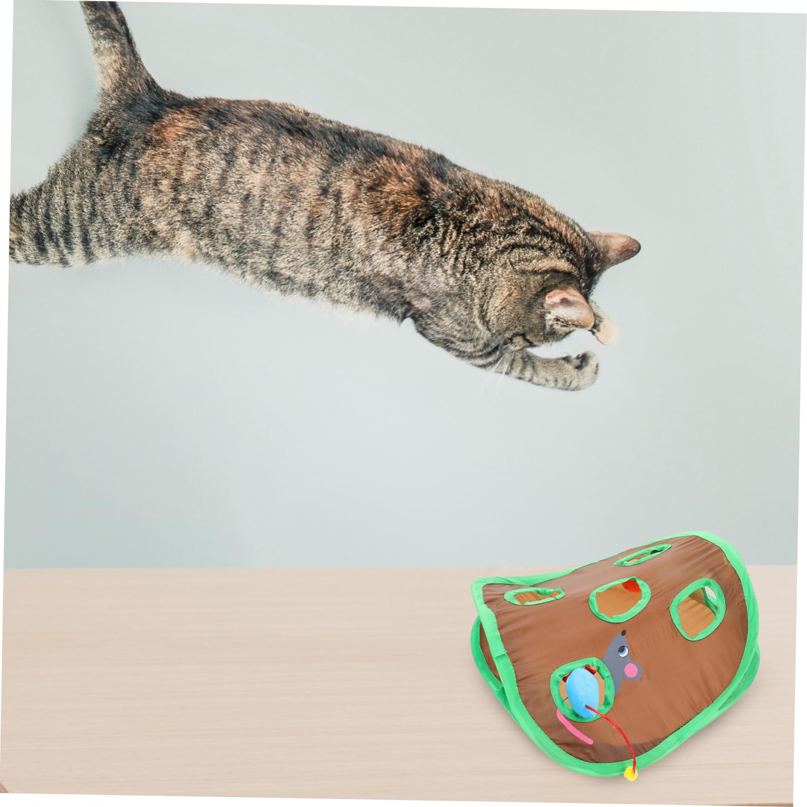 DOITOOL 4juegos Túnel Interactivo para Gatos Diseño De Nueve Agujeros Juguete De Exploración para Estimulación y Ejercicio Diario De Mascotas