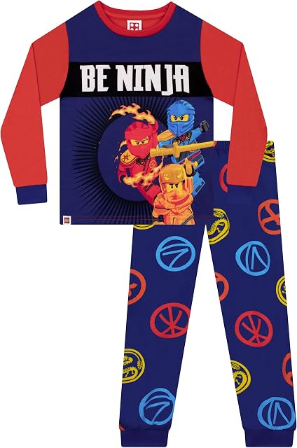 LEGO Ninjago Boys Pajamas, Long Sleeve Boys Pjs, Ninja Pajamas for Kids, Ninja Pajama Set