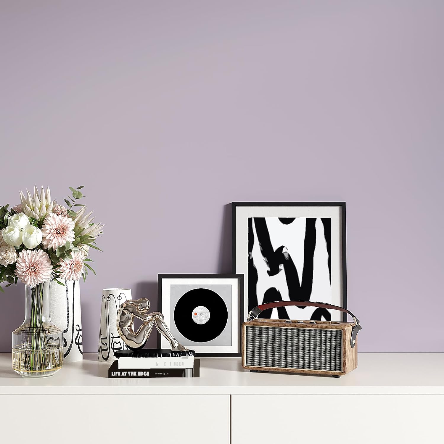 VEELIKE 15.7''x118'' Thick Lilac Purple Wallpaper Peel and Stick Light Purple Contact Paper Self Adhesive Decorative Vinyl Wall Paper Removable Temporary Wallpaper for Cabinets Walls Shelf Girl's Room