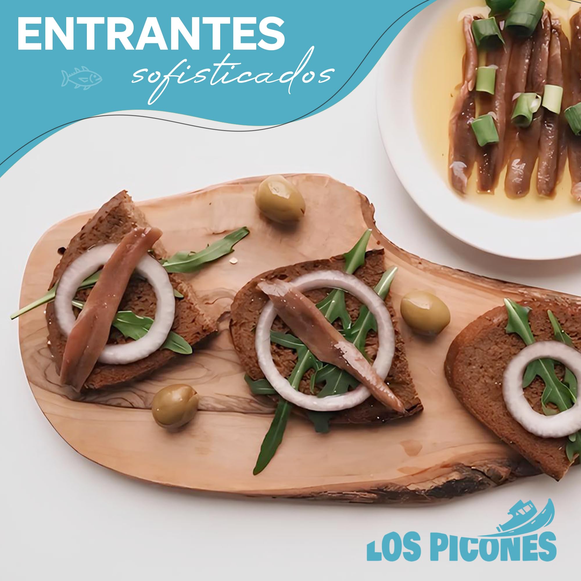 Anchoas Revilla® Anchoas de Santoña en Mantequilla Ecológica I Pack 5 Latas Hansa (120gr./12-14 lomos)(600gr./60-70 lomos) I Anchoas del Cantábrico Gourmet 000 I Conservas y Salazones Gourmet.