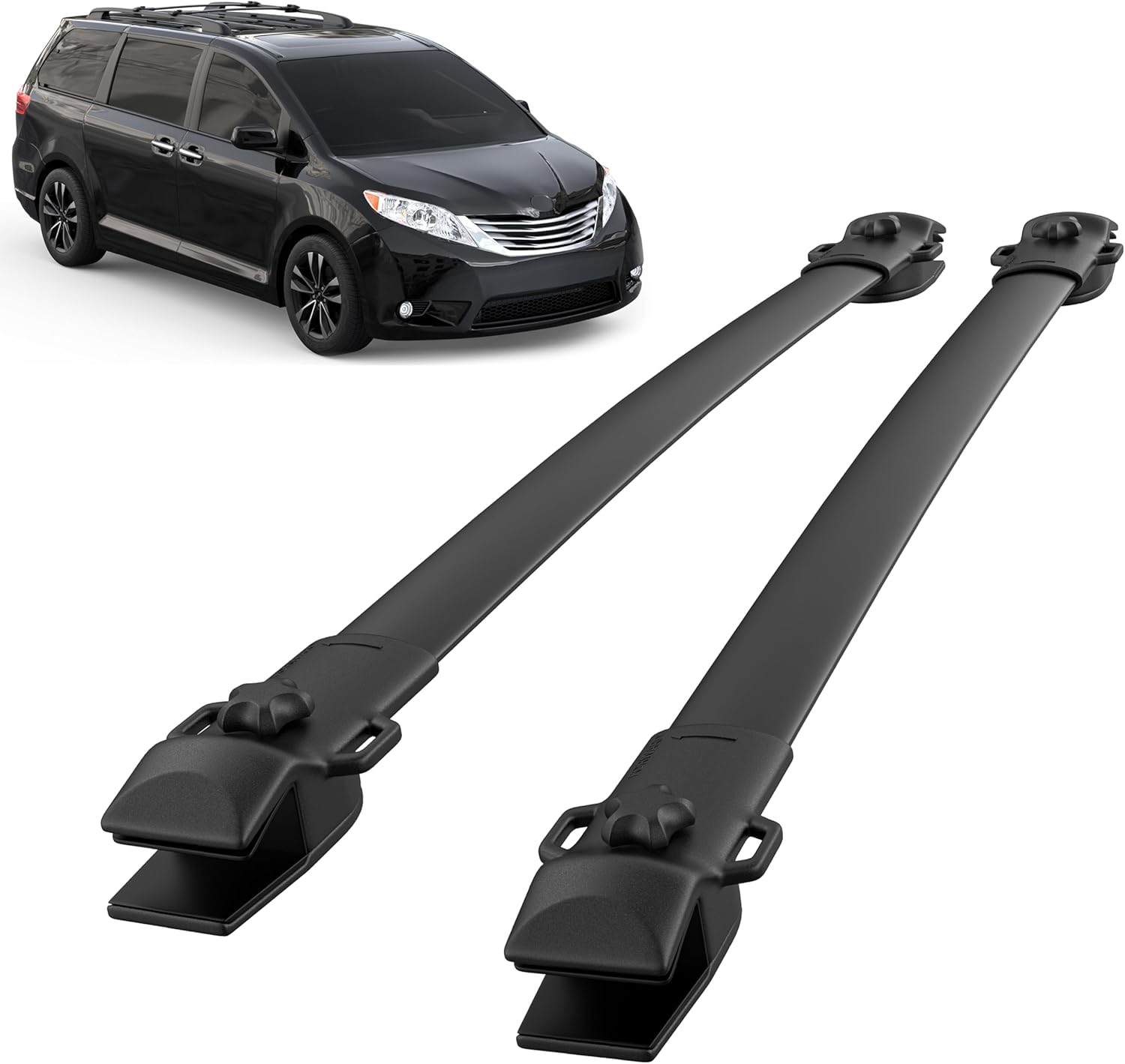 KUIPERAUTO 165lbs Aluminum Roof Rack Cross Bars Compatible for 2011-2020 Toyota Sienna Rooftop Luggage Carrier Rack for Bike Canoe Kayak Cargo Box