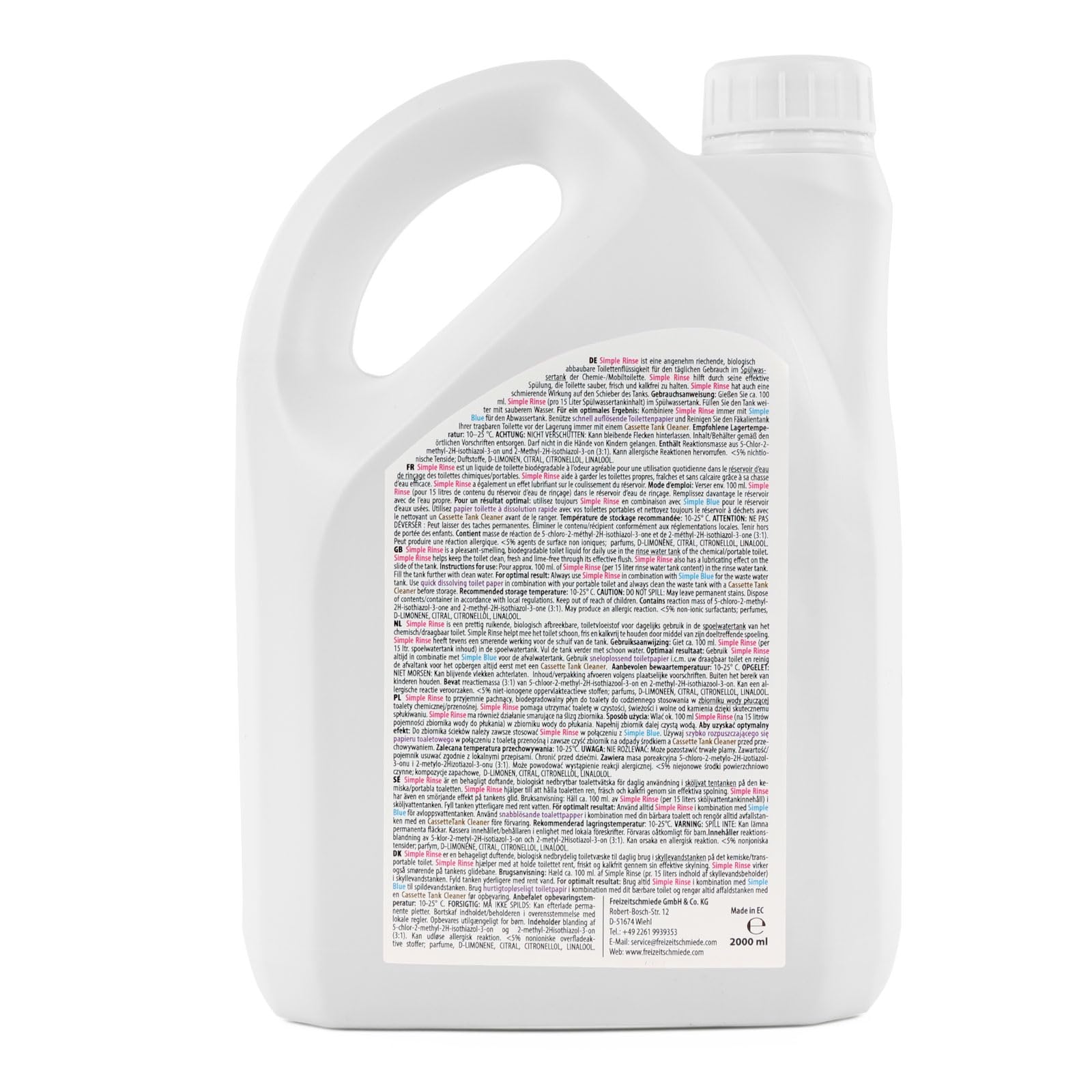Set Toiletten Zusatz Simple Blue + Rinse je 4L Sanitärflüssigkeit für Campingtoilette inkl. All Soft Toilettenpapier