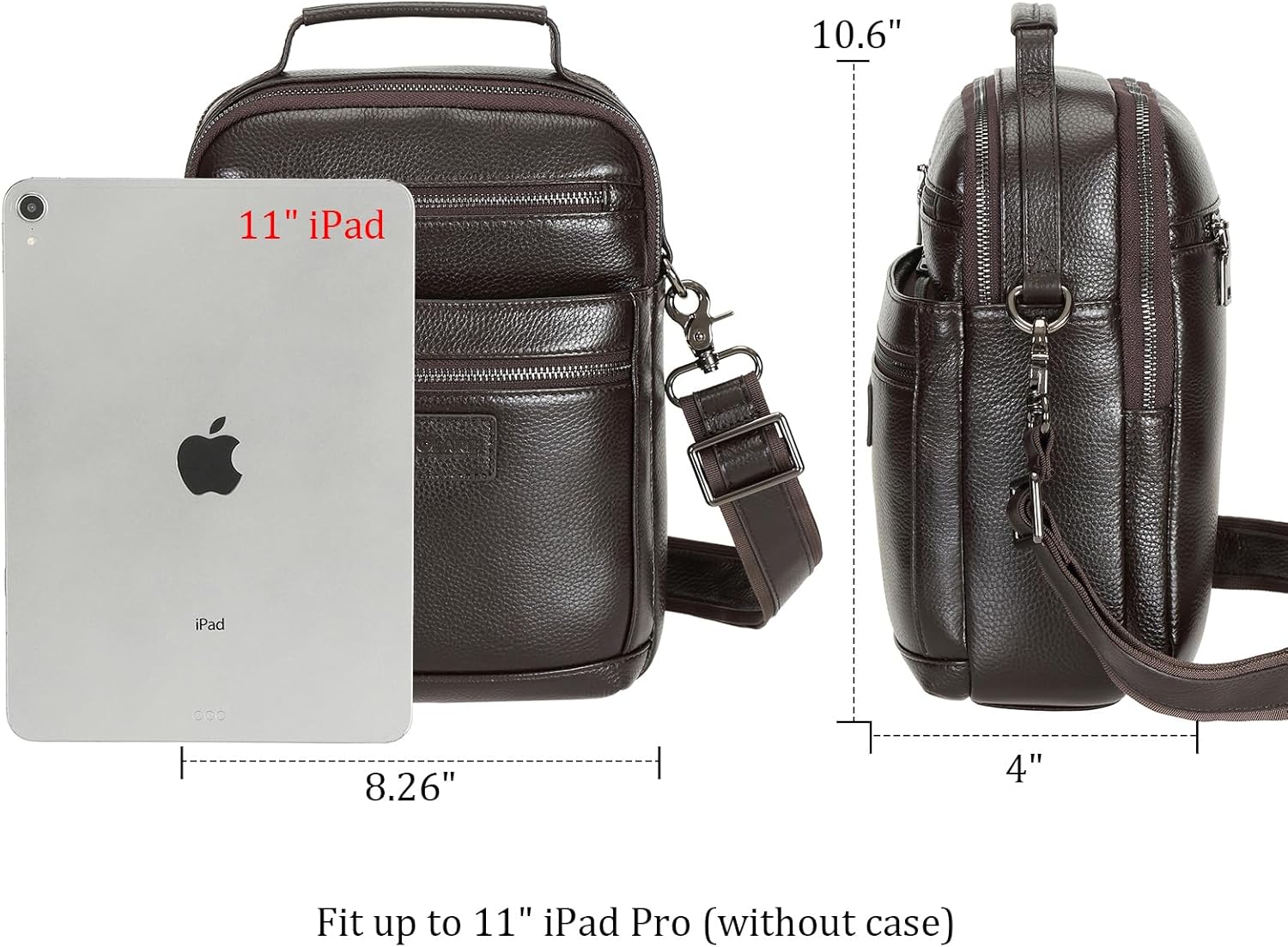 POLARE ORIGINAL Polare Italian Full Grain Leather Messenger Bag Vintage Chest Shoulder Crossbody Bag Casual Sling Business Handbag for Men - Image 4