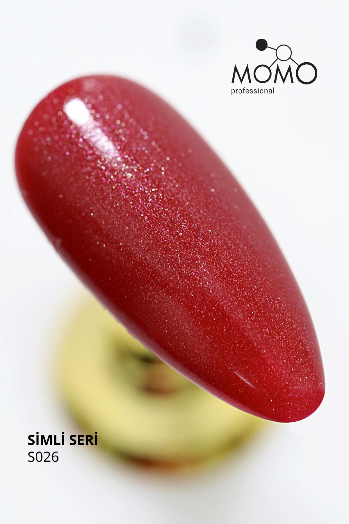 MOMO professional Kalıcı Oje S026 Işıltılı Bordo Kırmızı 14 ml