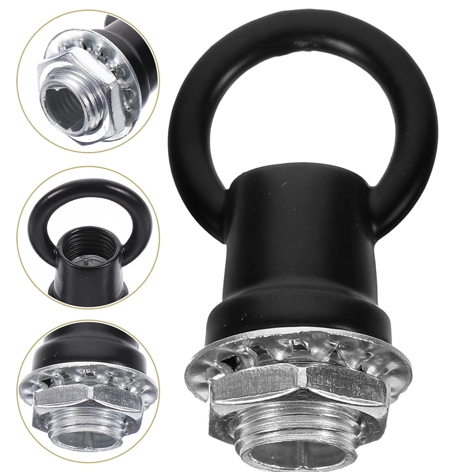 Eye Nut 30Pcs Lighting Accessories Hanging Lamp Hook Nut Ceiling for Heavy Eye Zinc Alloy Bolts(Black)