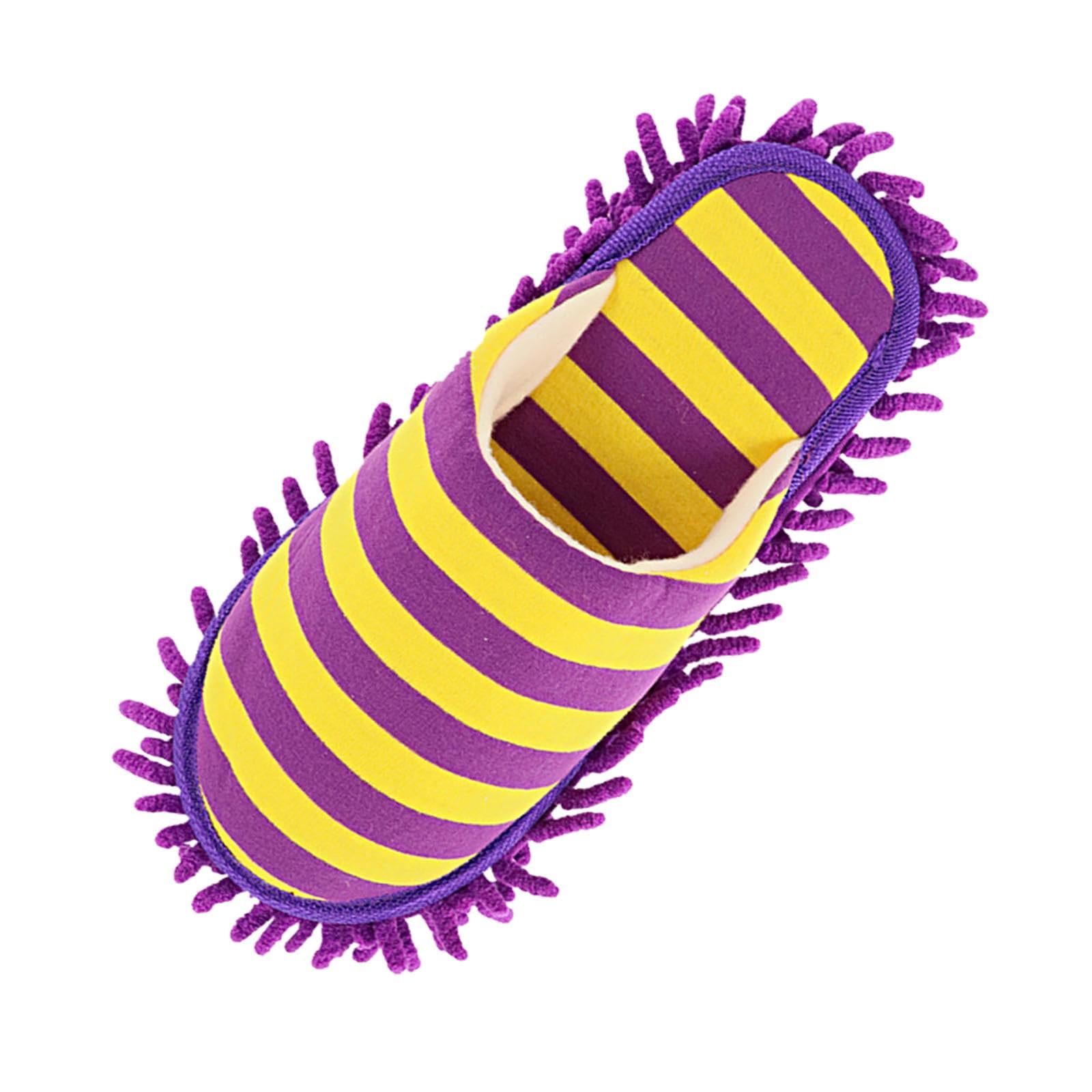 Mop Slippers Washable Soft Chenille Floor Slippers for Office Home Women Men Violet-image-35