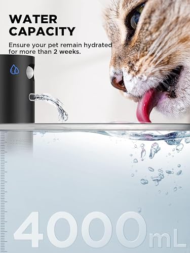 FEELNEEDY 4L Trinkbrunnen für Katzen mit Sensor,Katzenbrunnen Ohne Strom - 6