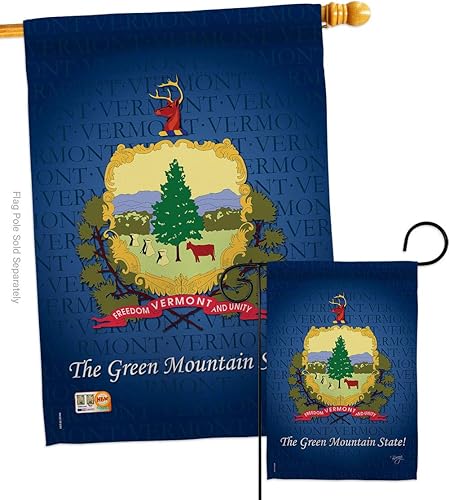 Breeze Decor Vermont Garden House - Juego de banderas para jardín, territorios americanos, república, país, decoración de área particular, disponible en Yaxa Peru