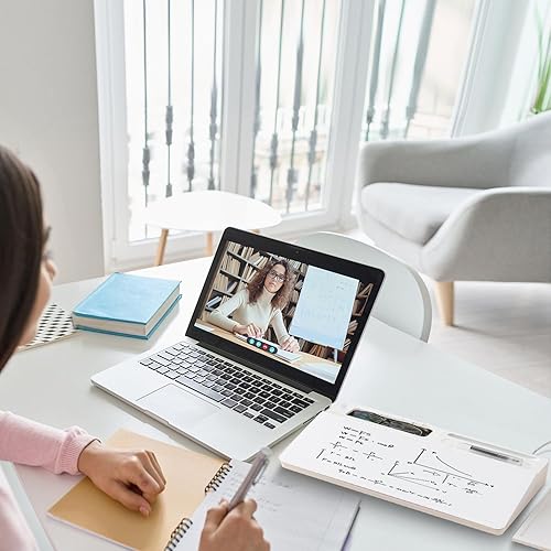 Vista 142 de TSJ OFFICE - Pizarra blanca para escritorio que se borra en seco para oficina, hogar y estudiantes, soporte para teclado de computadora, Base