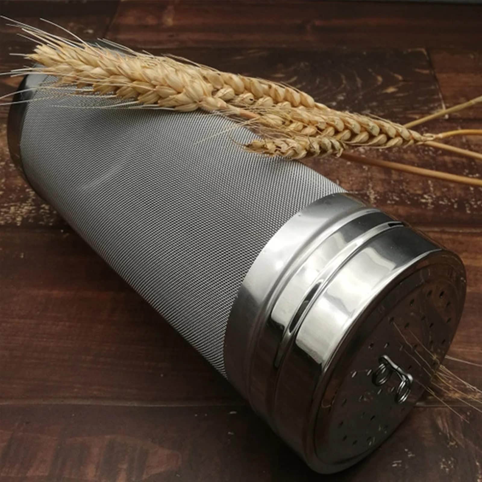 Tamiz para harina, Tamiz de harina acero inoxidable 300 micras, 1 unidad, filtro malla for cerveza casera y lúpulo(15x35cm)