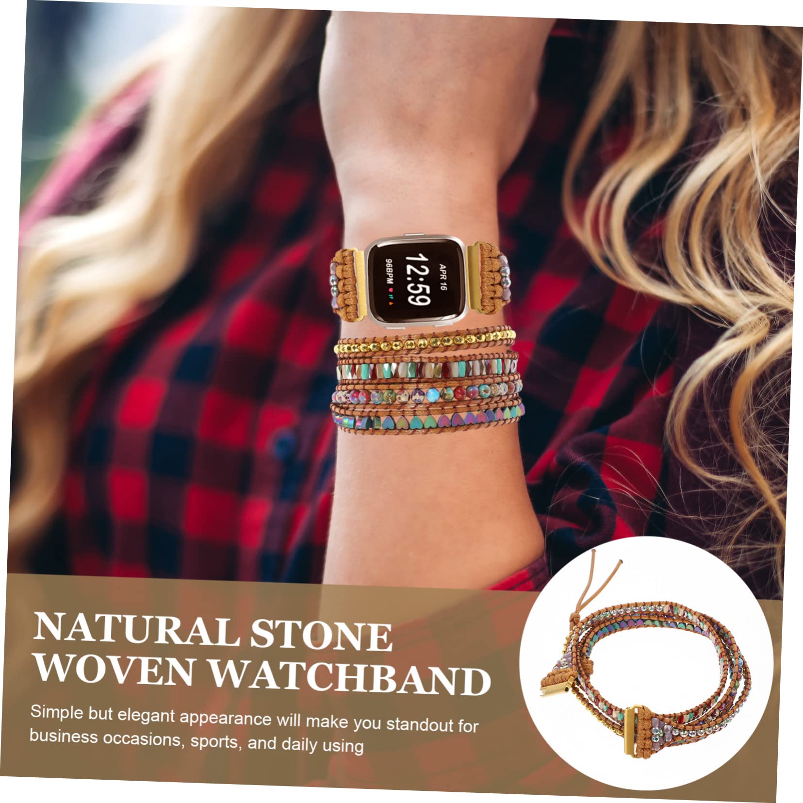 Uonlytech 2pièces Bracelet Naturel Pour Montre Compatible Avec Sangle Créative Et Élégante Confort Supérieur Et Facile à Installer