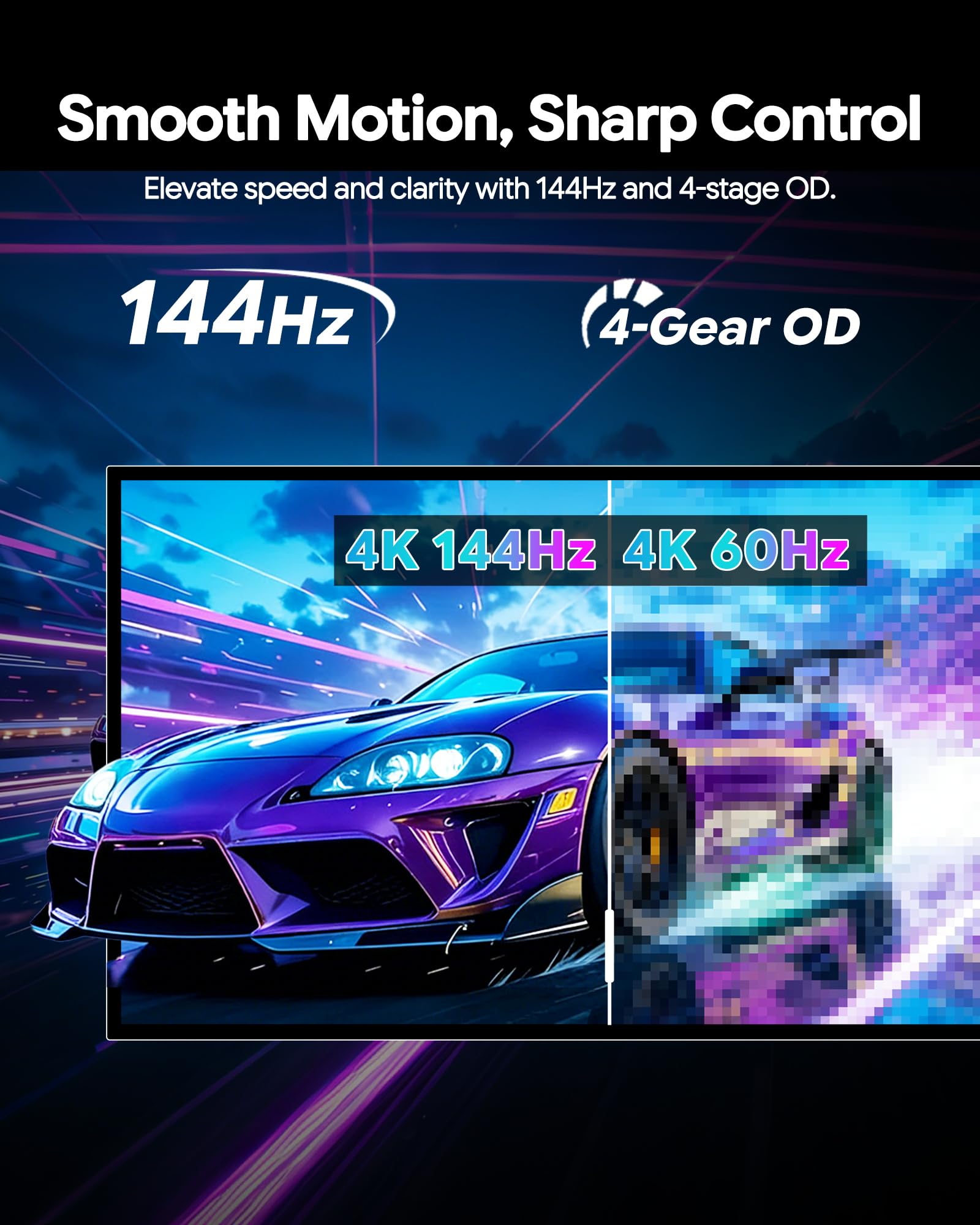 P27D 27'' 4K Monitor, 144HZ, 3840x2160 Honeycomb sin Soporte | Panel IPS, 99% sRGB, 500 cd/m² Brillo, USB-C 100W Carga, Altura Regulable – Pantalla para Gaming y Oficina
