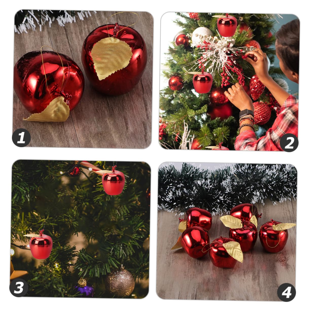 Amazon.co.jp: NUOLUX 12個クリスマスツリー用 輝くリンゴ型