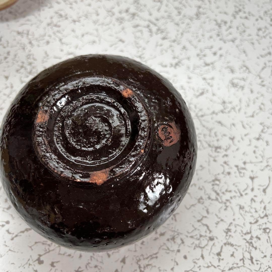 楽焼 佐々木松楽 黒楽 茶碗 抹茶碗 茶道具 共箱 共布 前大徳 佐藤