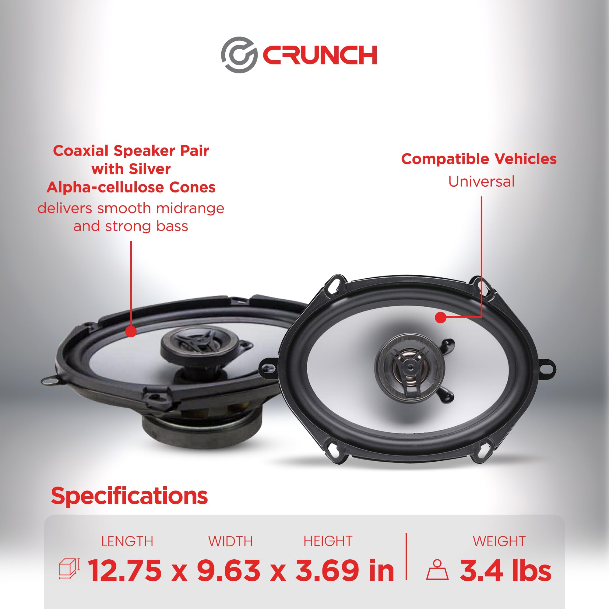 Amazon.com: Crunch CS-5768CX 2 Pack 250 Watts Full Range 2-Way 4