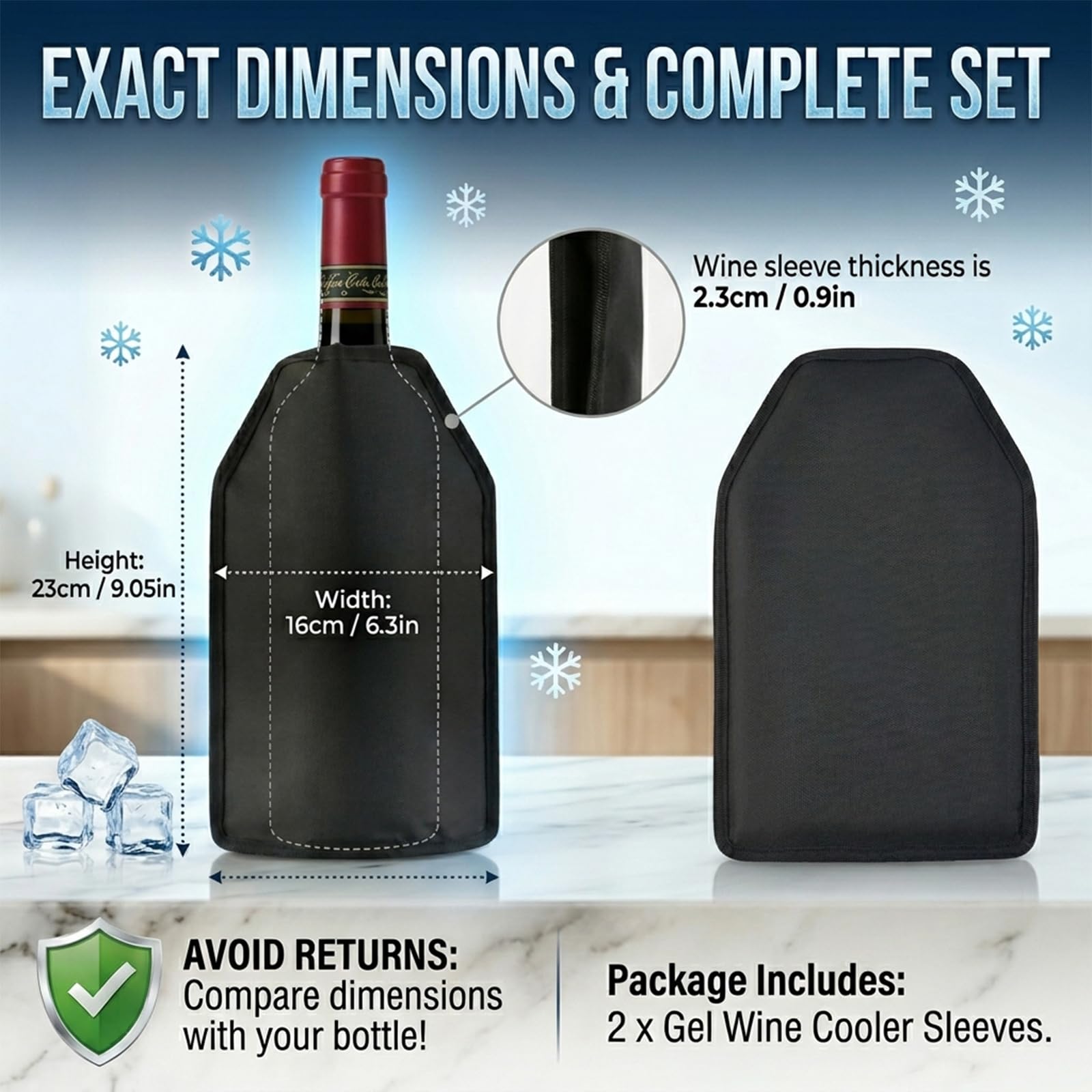 Wine Cooler Sleeve Reusable Wine Bottle Cooler Flexible Wine Ice Pack Sleeve Keep Wine Cool and Refreshing for Standard Size Bottles for Red Wine, White Wine & Champagne — Amazon image 8